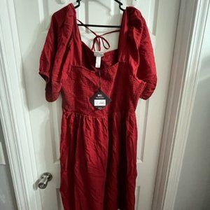 Target Ava Viv Red Peasant Dress